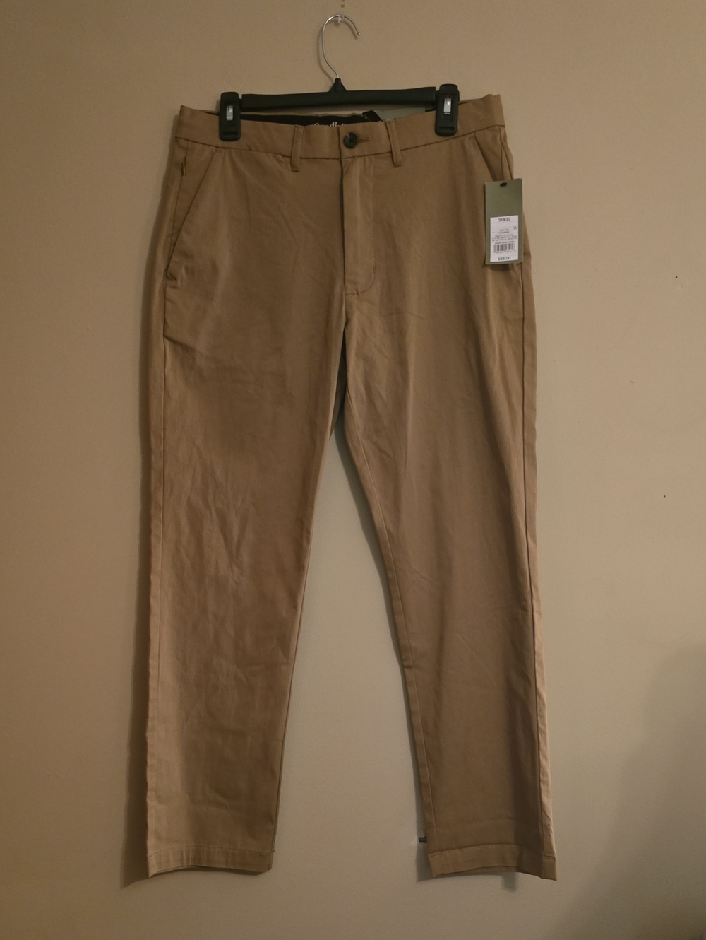 New Goodfellow Men's 31x30 Tan Slim Tech Quick Dry Stretch Chino Pants